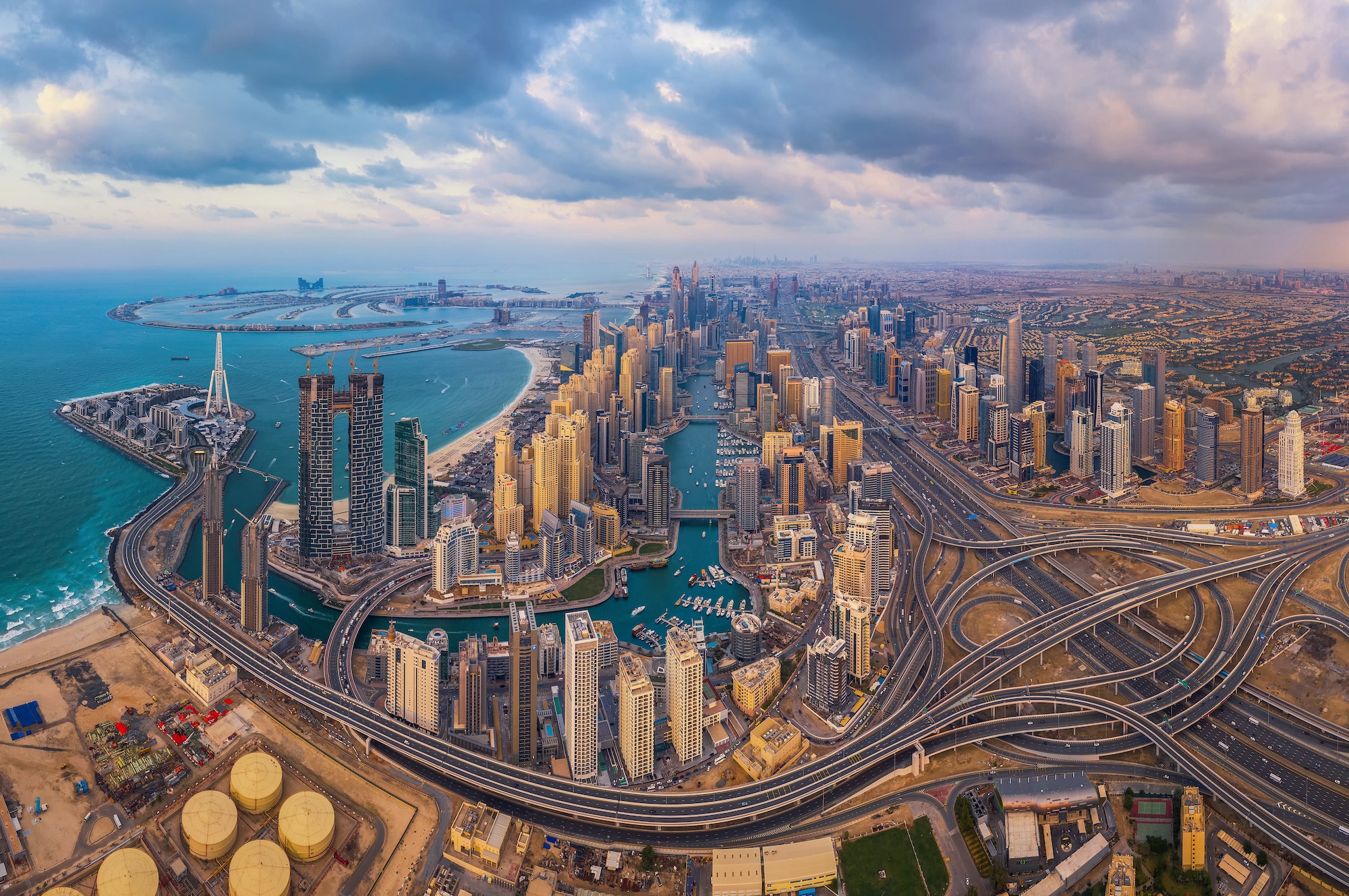 Dubai Downtown skyline, United Arab Emirates or UAE. Urban city.